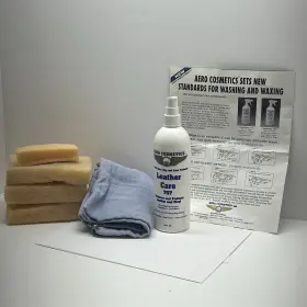757p Aero Cosmetics - Aircraft Leather Care Restores And Protects With Sponges Rag