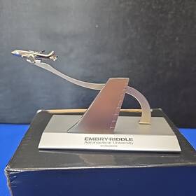 Aero Phoenix 6-55-ww7046 Embry Riddle Aeronautical University Airplane Business Card Holder - Silver