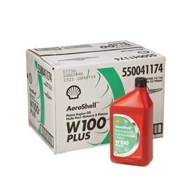 Aeroshell 550041174 W100 Plus Sae Grade 50 Ashless Dispersant Aircraft Oil - 12 Quart/case