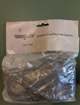 Airgear Pt-400 Velcro Mount Push To Talk Ptt Switch Coiled Cord 3.5mm Aviation/racing Intercom