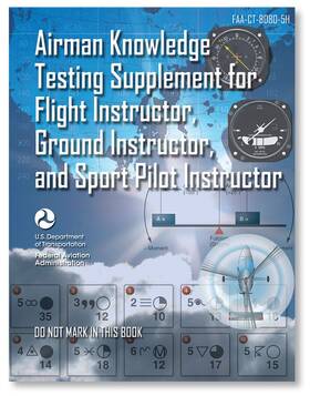 Asa Asa-ct-8080-5h Airman Knowledge Testing Supplement Flight Ground And Sport Instructor - 8080-5h