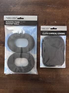 Asa Asa-hs-1-seals Pilot Headset Replacement Foam Ear Seals And Cloth Earseal Covers