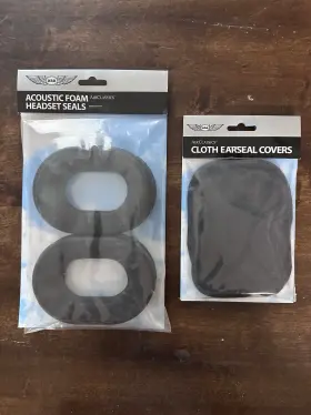 Asa-hs-1-seals Asa Pilot Headset Replacement Foam Ear Seals And Cloth Earseal Covers