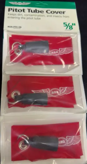 Asa-ptc-58 Asa 3 Pack Pitot Tube Cover 5/8 Inch Small Cirrus Twin Cessna Beech