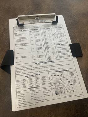 Asa Aviation Supplies & Academics Inc. Kb1-a Nib Vfr Kneeboard #asa-kb1-a With Useful Information Tooled Onto The Board