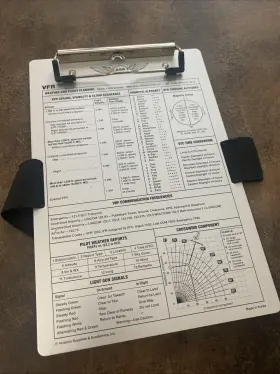 Asa-kb1-a Asa Aviation Supplies & Academics Inc. Kb1-a Nib Vfr Kneeboard #asa-kb1-a With Useful Information Tooled Onto The Board