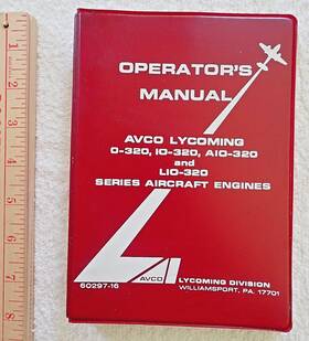 Avco Lycoming 60297-16 320 Series Aircraft Engines Operators Manual Specs Fuel Magnetos