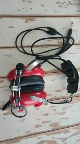Ac-250pnr Avcomm Aviation Headset Red Youth Dual Plug Equipment Child