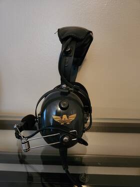 Avcomm Ac454pnr Pn# Ac-454pnr Aviation Pilots Headset Headphones With Mic Microphone Works