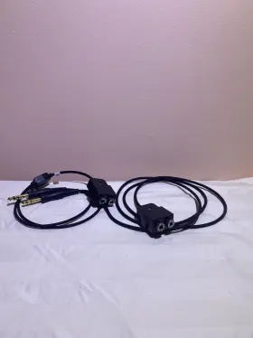 P2010 Avcomm New 5ft Pilot Aviation Headset Splitter Cord Power 2 Headsets