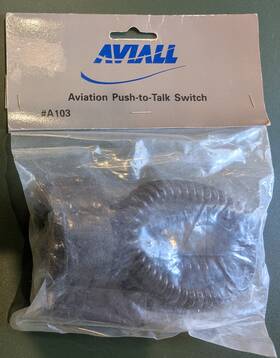 Aviall A103 Velcro Mount Push To Talk Ptt Switch Coiled Cord 3.5mm Aviation/racing Intercom