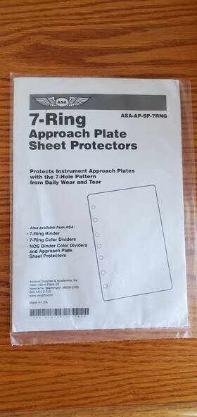Aviation Supplies & Academics Asa-ap-sp-7rng Asa Approach Sheet Protectors - 7-ring