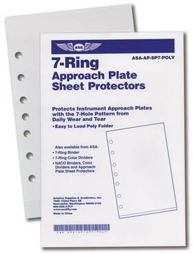 Aviation Supplies & Academics Asa-ap-sp7-poly Asa Poly Sheet Chart Protector Folders - 7-ring Jeppesen