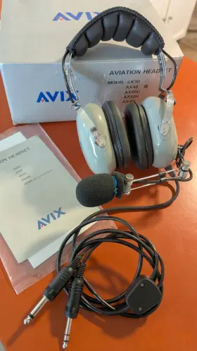 Ax-40 Avix Aviation Headset With Boom Mic