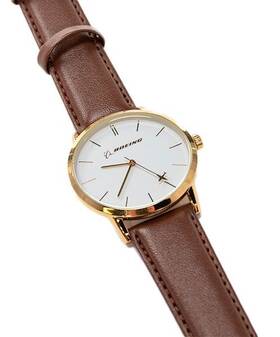 Boeing 117017040385 Mens Gold Rotating Airplane Watch