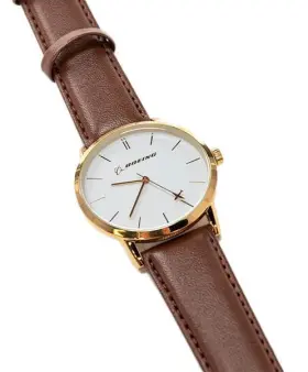 Boeing 117017040385 Mens Gold Rotating Airplane Watch
