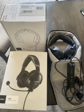 084048g33340066ae Bose A30 Aviation Headsets With Bluetooth And Dual Plug/straight Cable