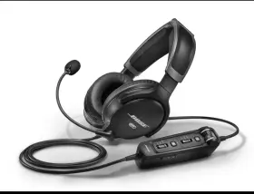 857641-3140 Bose A30 Aviation Headset Black - Lemo Bluetooth 6 Pin Flex Power