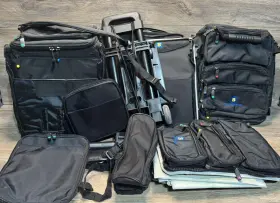 B25-01 Brightline B25 Flight Bag With Folding Cart 19 Pieces