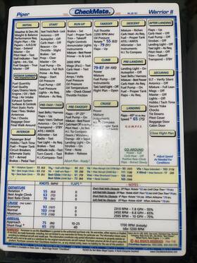 Checkmate Aviation Warr2c New Piper Warrior Ii Pa-28 161 Compact Size Comprehensive Pilot Checklist By Che