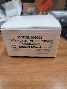David Clark 04012g-01 40102g-01 Model M5002 Jack Plate-voice Power. New In Box