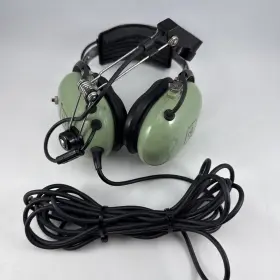 12304g-02 David Clark H3331 Aviation Headset Single 1/4 Inch Mono Plug Green Tested Works