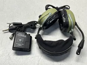 12507g-52 David Clark H20-10x Noise Cancelling Avaiation Headset With Battery Power Module