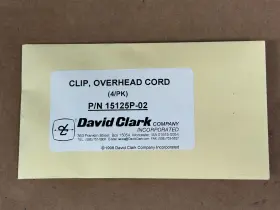 15125p-02 David Clark 15125p02 Clip Overhead Cord 4 Pack P/n New