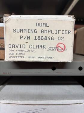 David Clark 18684g-02 Amplifier New Surplus