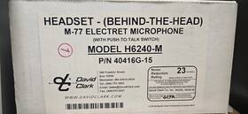 David Clark 40416g-15 Aviation Behind The Head Headset Model H6240-m With M-77 Electret Mic