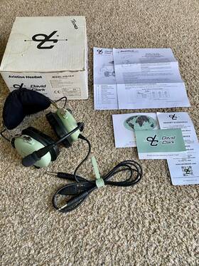 David Clark 404411g-01 H10-13.4 Aviation Headset With M-7a Microphone And Ga Dual Plugs In Box