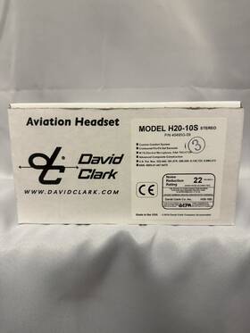 David Clark 40495g-09 Model H20-10s Aviation Headset Brand New