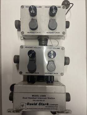 David Clark 40578g-01 3 Dual Headset Intercom Station U3806 With Cables Set