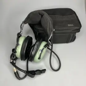 40699g-06 David Clark Headset H10 Over The Ear Aviation Head Set With Case Tested