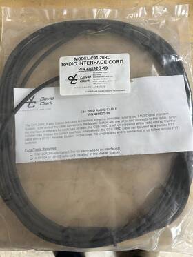 David Clark 40892g-19 C91-20rd Radio Interface Cable