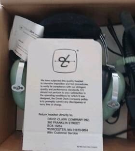 David Clark H10-60c Noise Attenuating Aviation Headset/microph- P/n 40128g-02