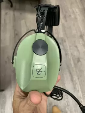 David Clark H10-80 Black Green Over Ear Aviator Headset Nice Condition Tested