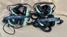 David Clark H33342 H3340 Lot Of 4 H3342 And Behind The Head Headsets W/ Mic Usa Nice
