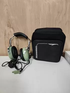 Hio-40 David Clark Vintage H10-40 Aviation Pilots Headset Headphones Dual Plug Green