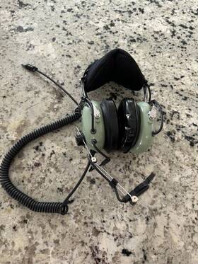 David Clark Hs10-76 Brand Model H10-76 Pilot Headset Headphones With Microphone Tested Work