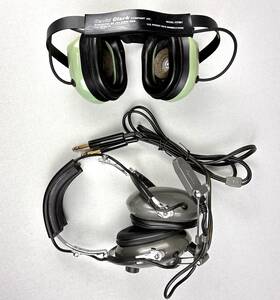 David Clark & Pilot Avionics H7061 11-40 2 Vtg Aviation Headsets- Model And Pa11-40 Clean