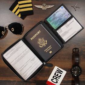 Flevel Pdhv2-blk Pilot Document Holder V2 Real Leather Black
