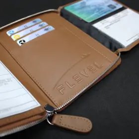 Pdhv2-el-brn Flevel Pilot Document Holder V2 Eco Leather Brown