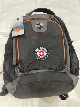 Flight Outfitters Gy111424 Aviator Black Backpack With Promo Red Arrow Academy Nwt