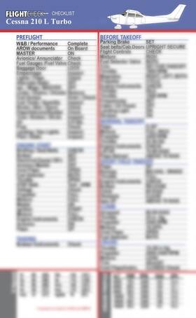 Flightcheck 612409978400 Checklist - Cessna 210l Turbo
