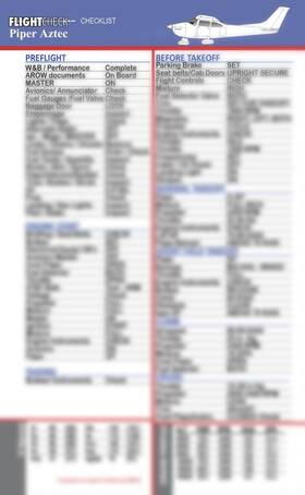 Flightcheck 612409978868 Checklist - Piper Aztec C Pa-23-250