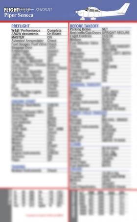 Flightcheck 612409979162 Checklist - Piper Seneca I Pa34-200