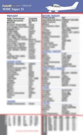 Fltchk-mooney-m20esup Flightcheck Checklist - Mooney M20e Super 21