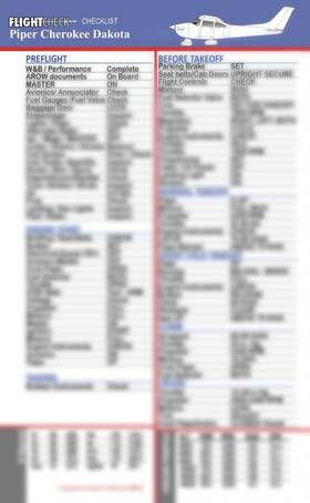 Flightcheck Fltchk-piper-che236 Checklist - Piper Cherokee Dakota Pa-28-236