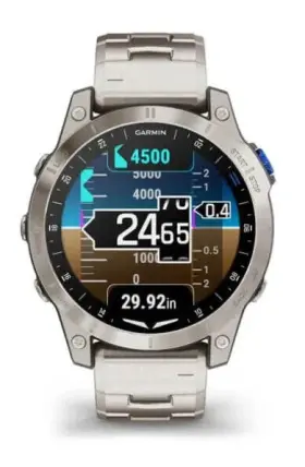 010-02582-50 Garmin D2 Mach 1 Gps Aviator Smartwatch Titanium